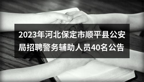 2023年河北保定市顺平县公安局招聘警务辅助人员40名公告 图片