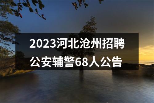 2023河北沧州招聘公安辅警68人公告 图片