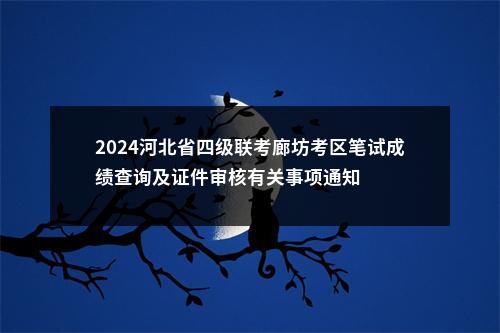 2024河北省四级联考廊坊考区笔试成绩查询及证件审核有关事项通知 图片