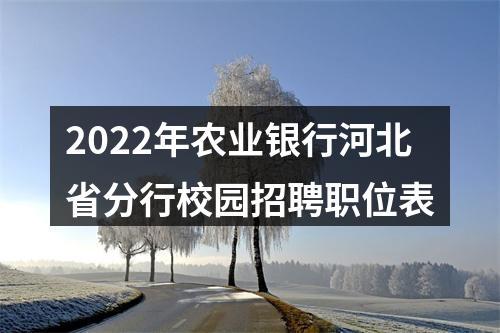 2022年农业银行河北省分行校园招聘职位表 图片